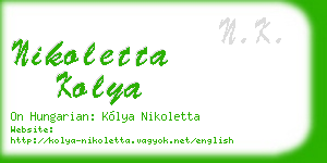 nikoletta kolya business card